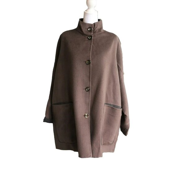 $3,795 Manzoni 24 Loro Piana Double Faced Cashmere Blend Swing Coat SZ 8/L NWT